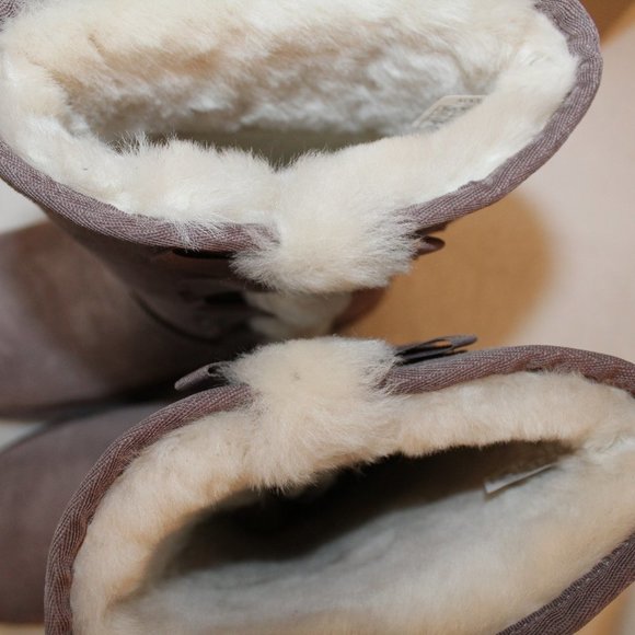 UGG KOOLABURRA CINDER GRAY TALL SUEDE BOW BOOTS - Picture 4 of 6